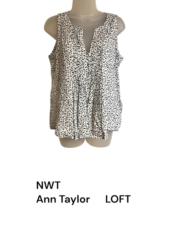 LOFT Tops - NWT ANN TAYLOR LOFT White/Black Dot Print Sleeveless Top SMALL    #11